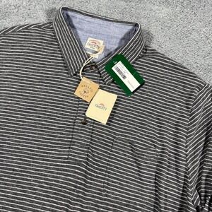 NWT Faherty Mens LS Luxe Striped Heathered Polo Organic Cotton Size XXL